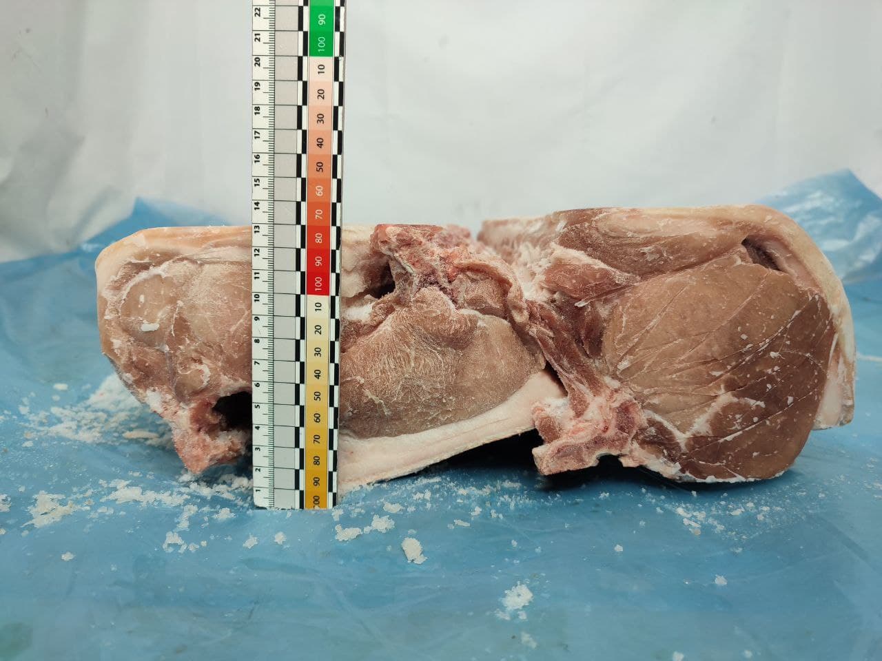 Frozen pork loin bone-in, skin on